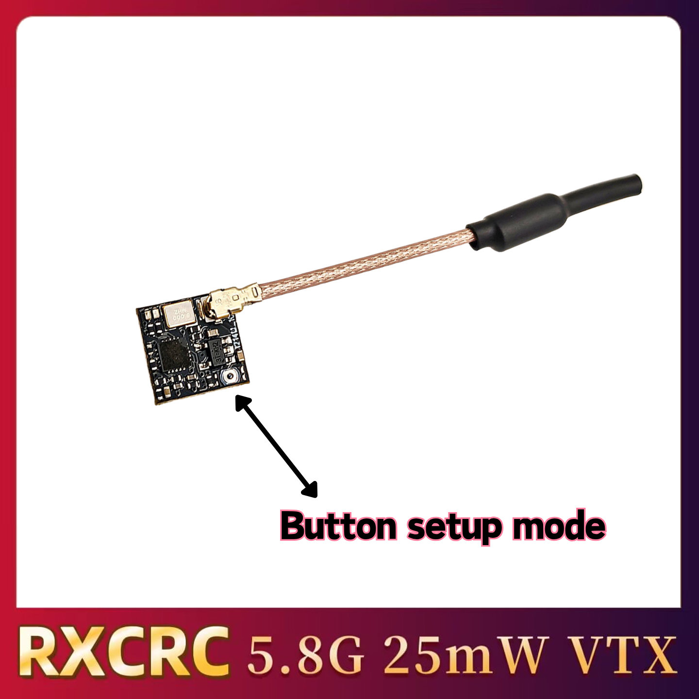 RXCRC 5.8GHz 48CH FPV 25mW Mod - Fpv Drone Receiver ulasan dan harga